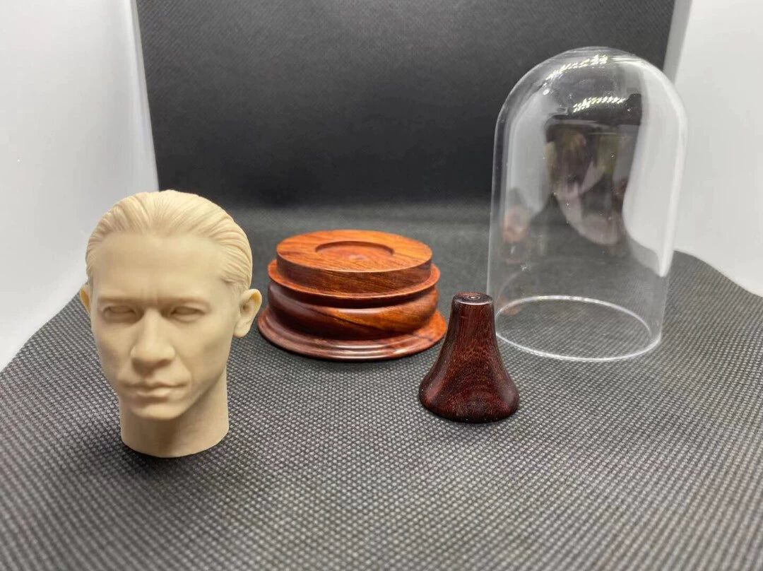 1:6 Scale Action Figure B13 Head Sculpture Display Stand With Quartz Glass Case Custom Miniature