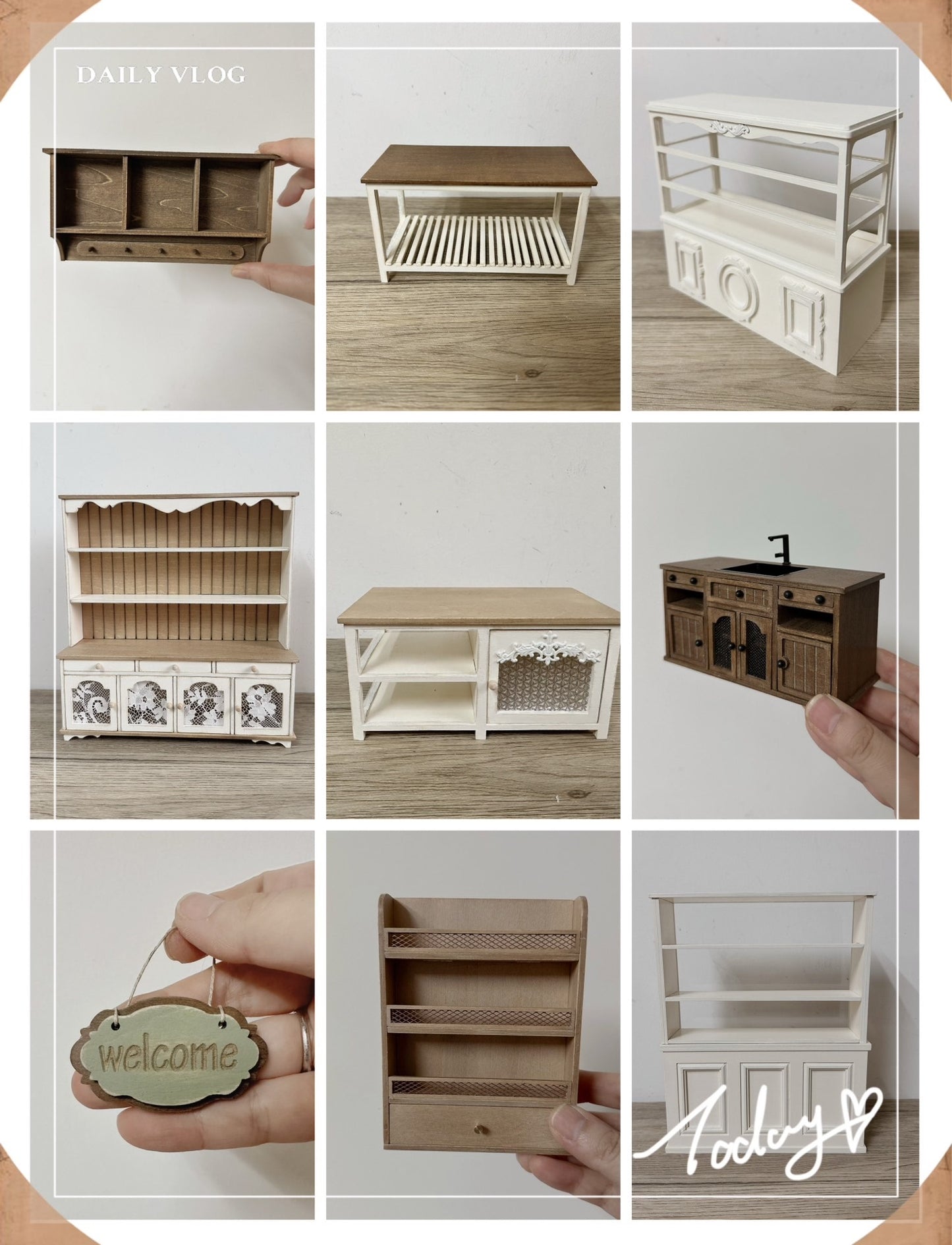 1:12 Scale Miniature Nordic Wooden Cabinet For Blythe Dollhouse Furniture