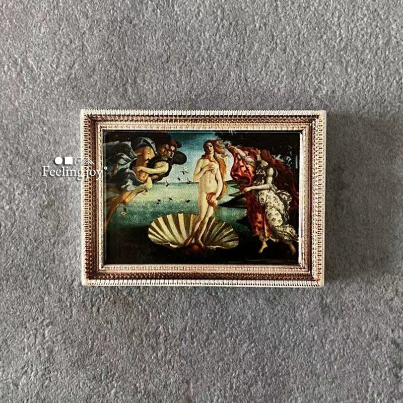 1:12 Scale Miniature Dollhouse Picture Frame Wall Art European Style DIY Miniature Painting Photo Gallery
