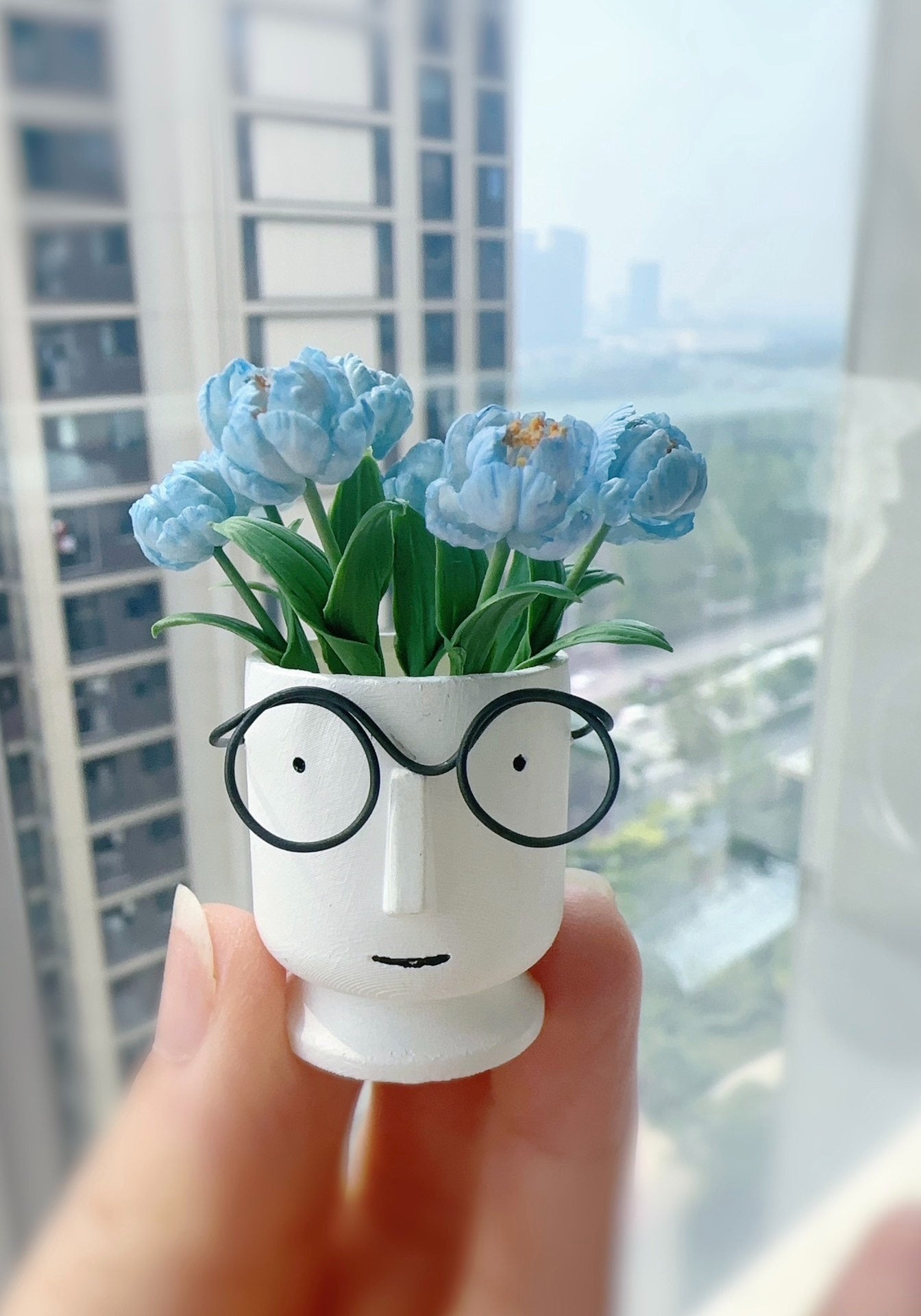 Tulipán de arcilla en miniatura a escala 1:12, decoración para casa de muñecas, arreglo floral artificial