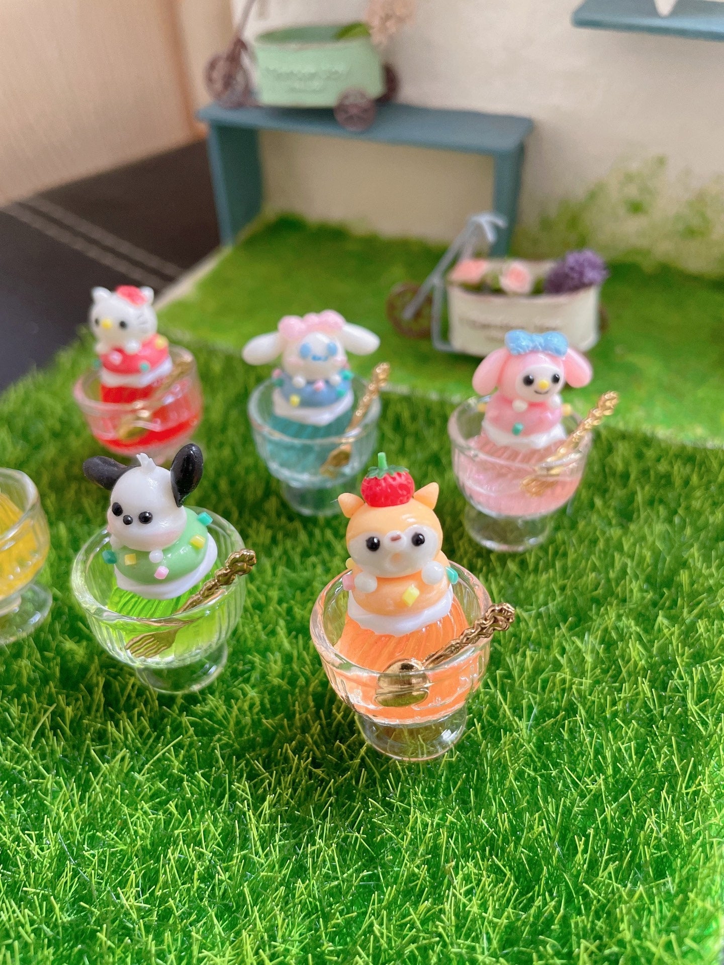 Ensemble de jeu miniature en argile fait main à l'échelle 1:6, série de boissons mignonnes, pour poupées BJD OB11