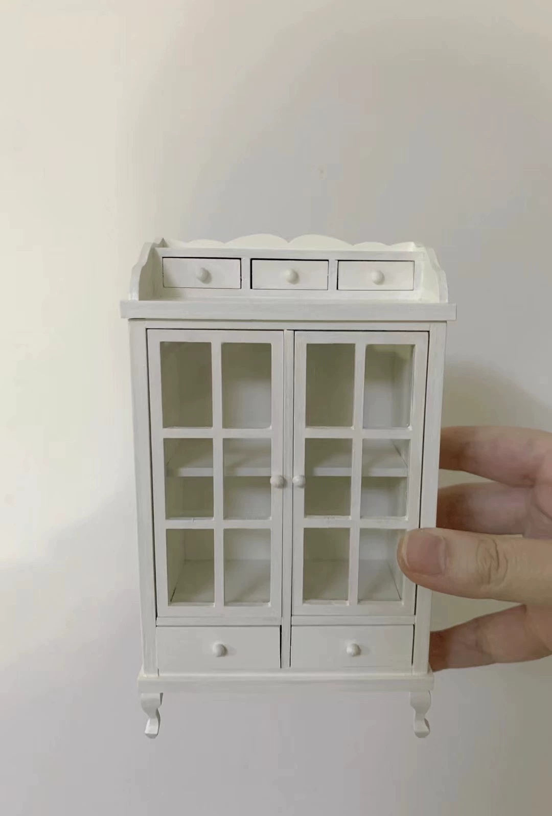 1:6 Scale 1:12 Scale Miniature Dollhouse Furniture Wooden Cabinet Wardrobe Sideboard Vintage Style