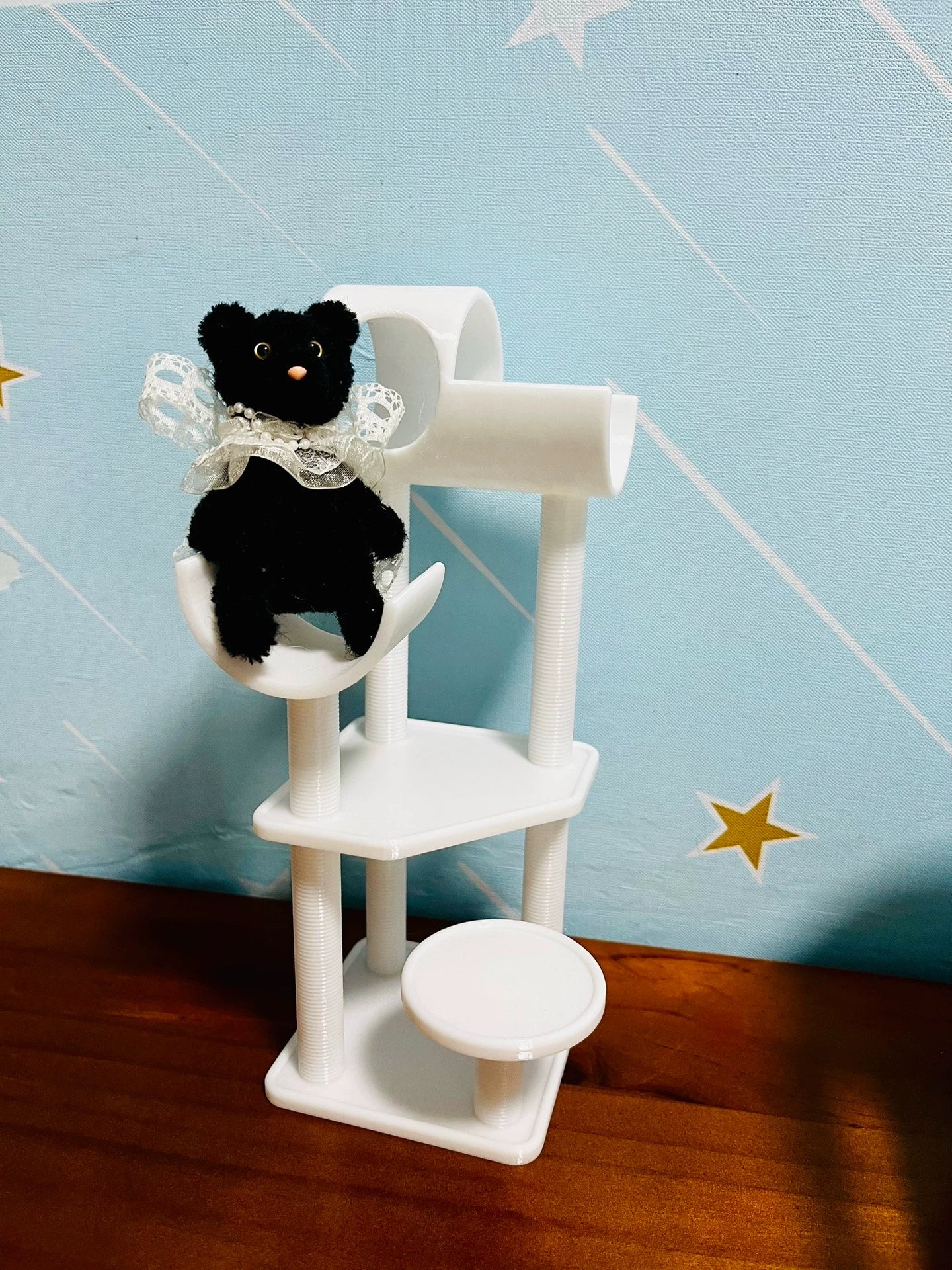 Tour d'escalade miniature pour chat à l'échelle 1:6 pour maison de poupée BJD
