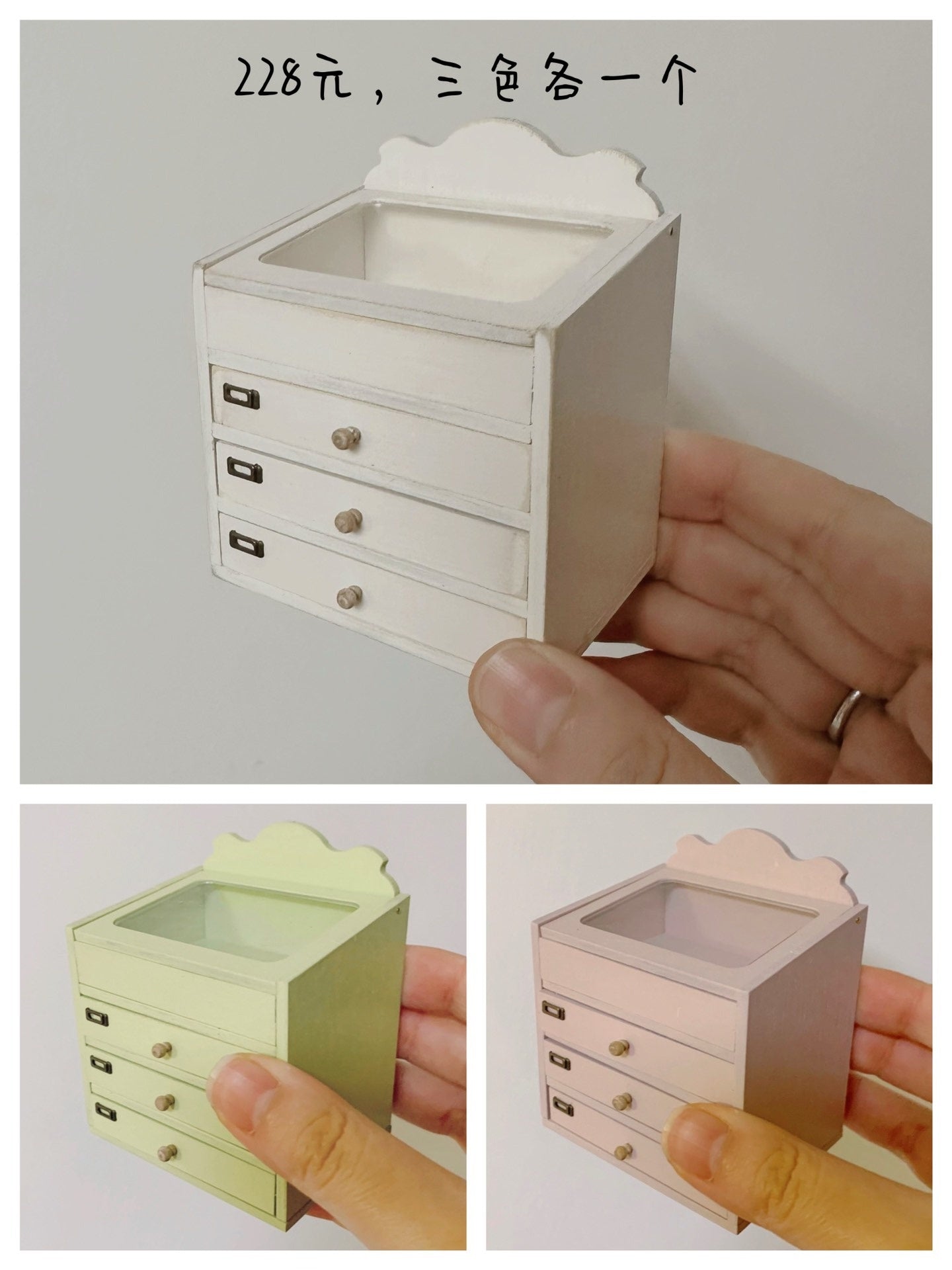 1:12 Scale Miniature Dollhouse Furniture Wooden Cabinet Cake Display Storage Miniature Living Room Decor