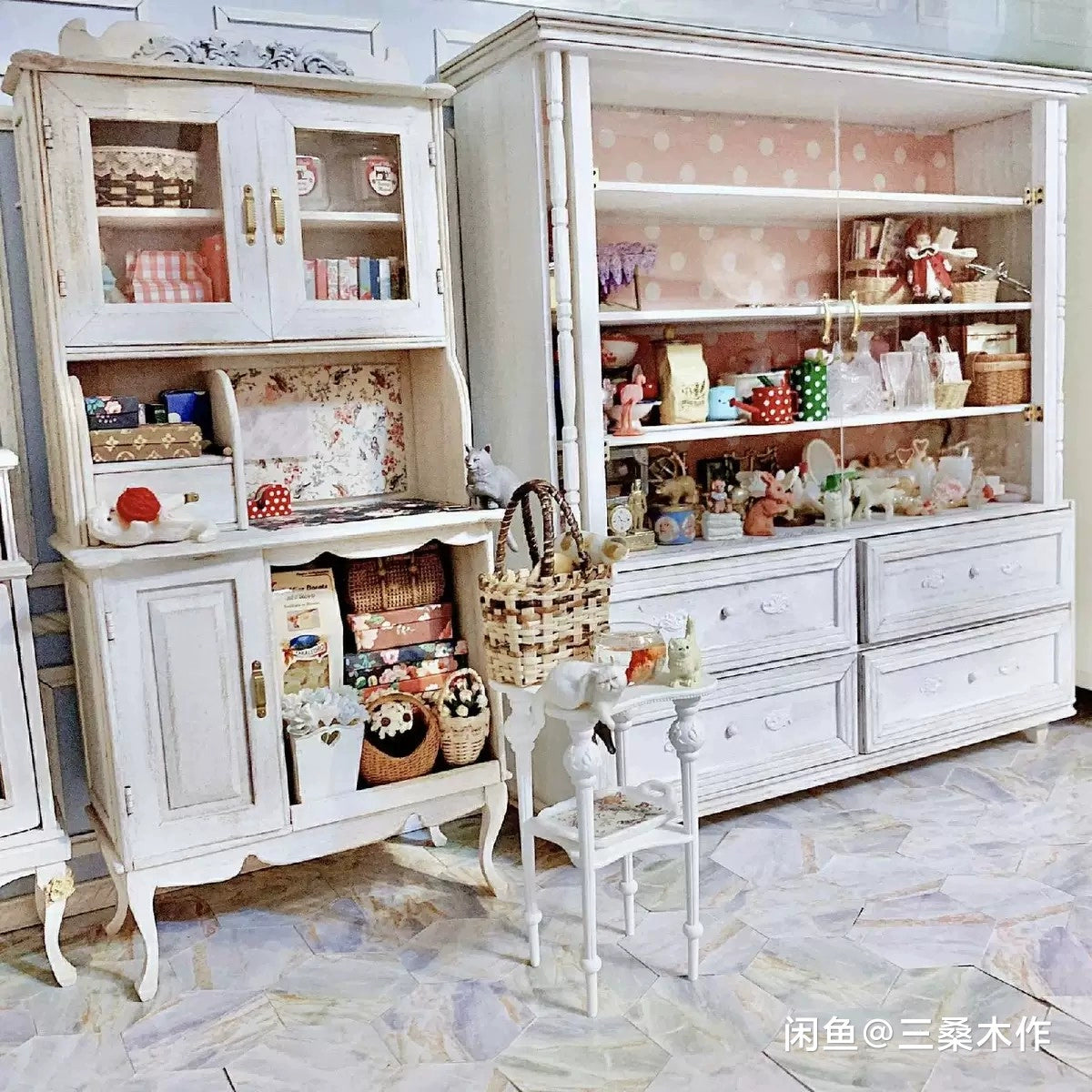 Mueble de madera en miniatura para casa de muñecas BJD, Blythe, Holala, a escala 1:6