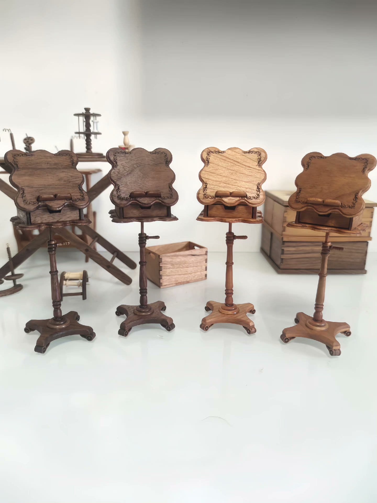 Présentoir miniature pour pupitre à musique à l'échelle 1:12, meuble de maison de poupée