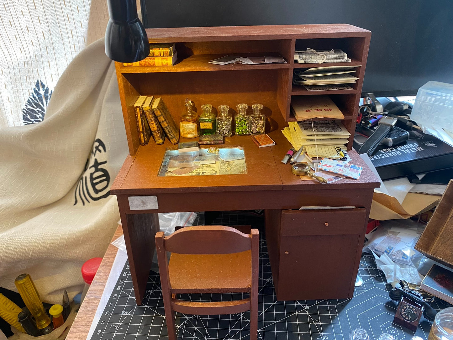 1:6 Scale Miniature Furniture Set With Lights For Blythe BJD Dollhouse Living Room Scene
