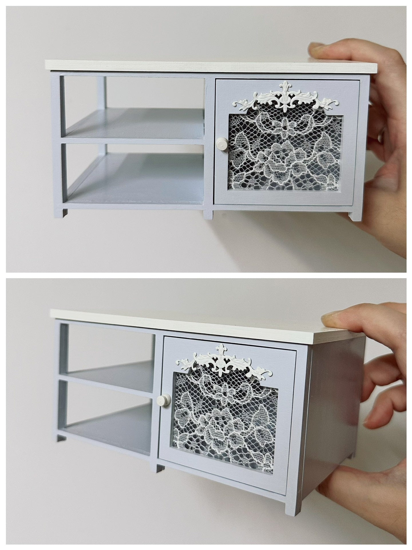 1:12 Scale Miniature Nordic Wooden Cabinet For Blythe Dollhouse Furniture