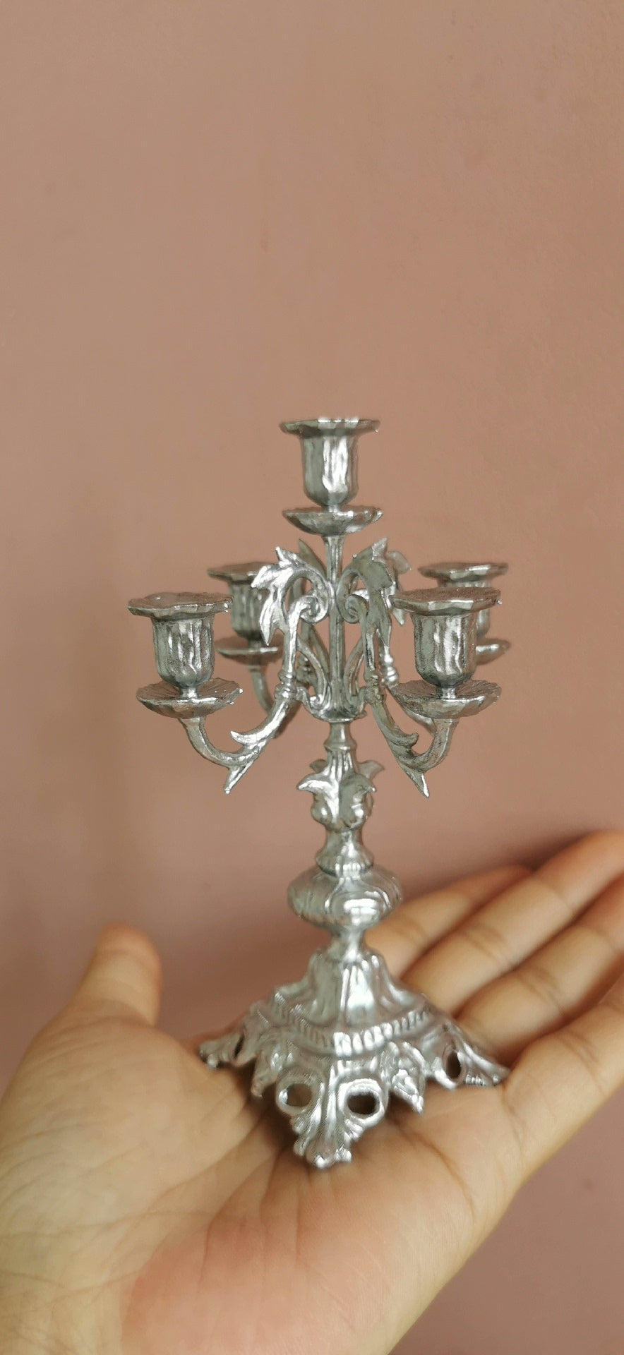 1:6 Scale Miniature Gold Five-Head Candle Holder For BJD Dollhouse Accessories