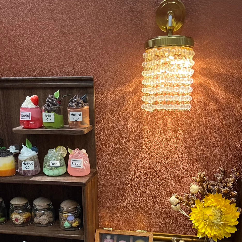 Lustre miniature en cristal à l'échelle 1:12 et 1:6 avec 30 chaînes pour maison de poupée, meubles miniatures BJD