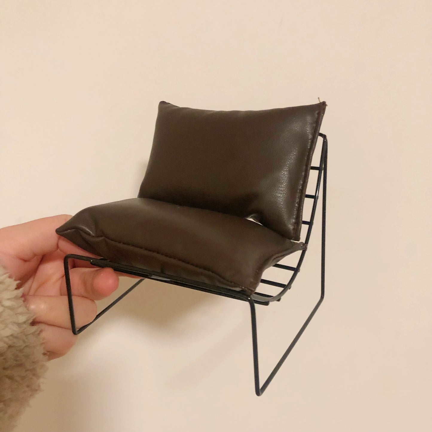 1:6 Scale Leather Sofa Nordic Style Lounge Chair BJD Dollhouse Miniature Furniture