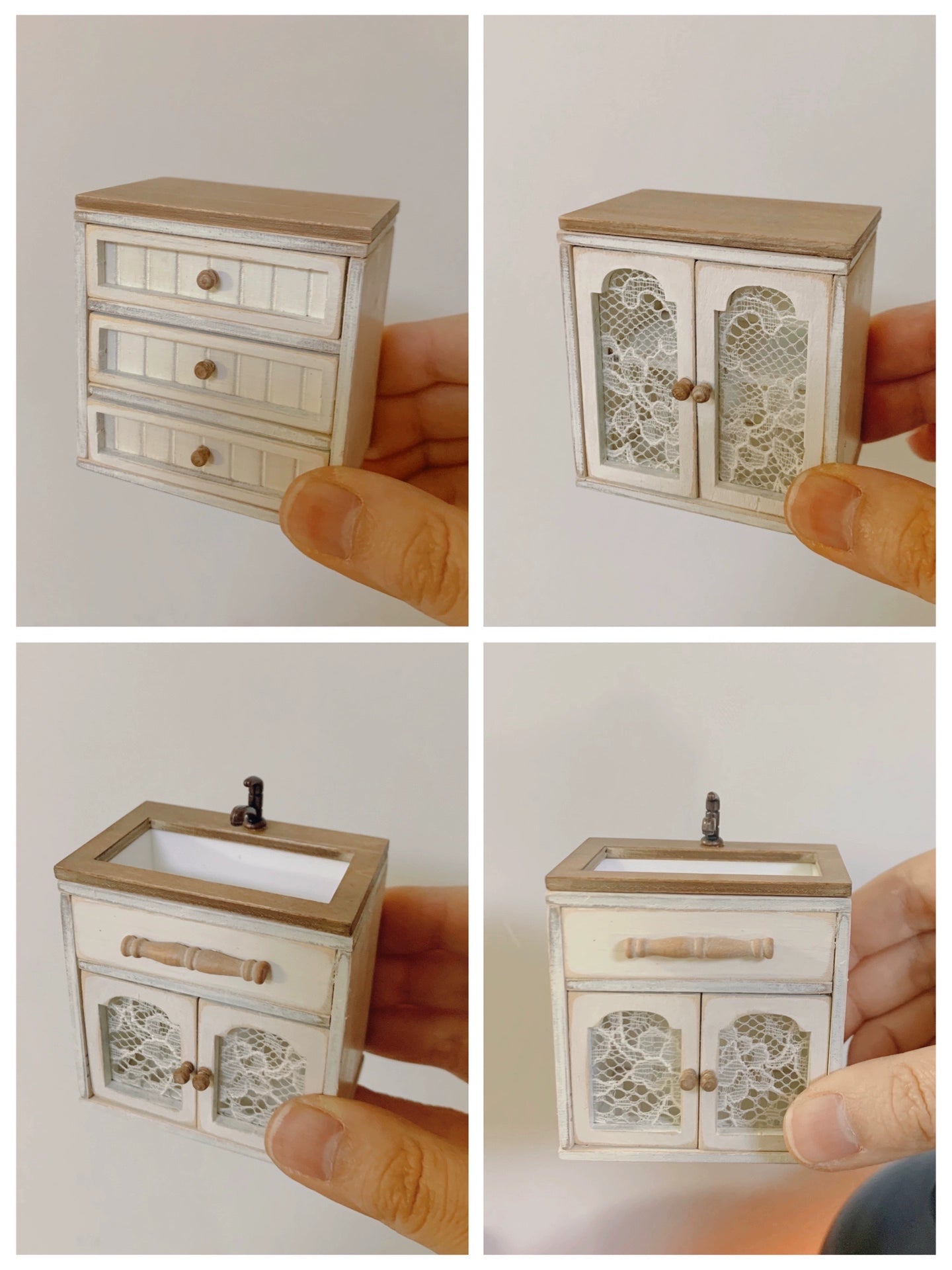 1:6 Scale Miniature Nordic Retro Furniture Set For Blythe Dollhouse Custom Handmade Sugar Candy Style