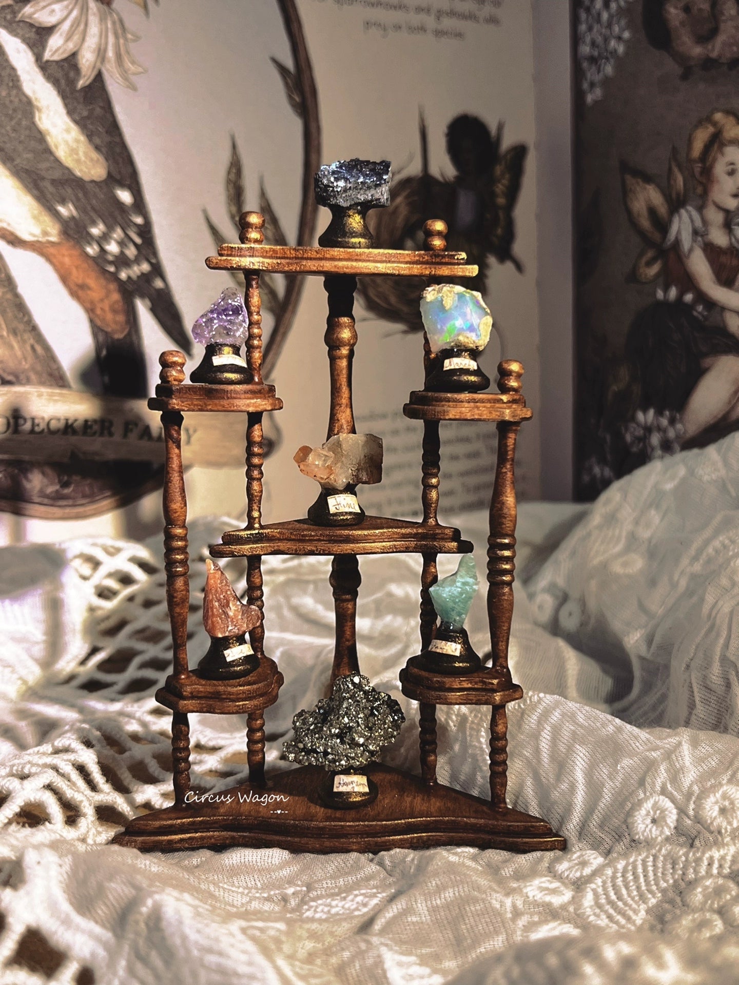 1:12 Scale Wooden Jewelry Display Cabinet Miniature Dollhouse Furniture