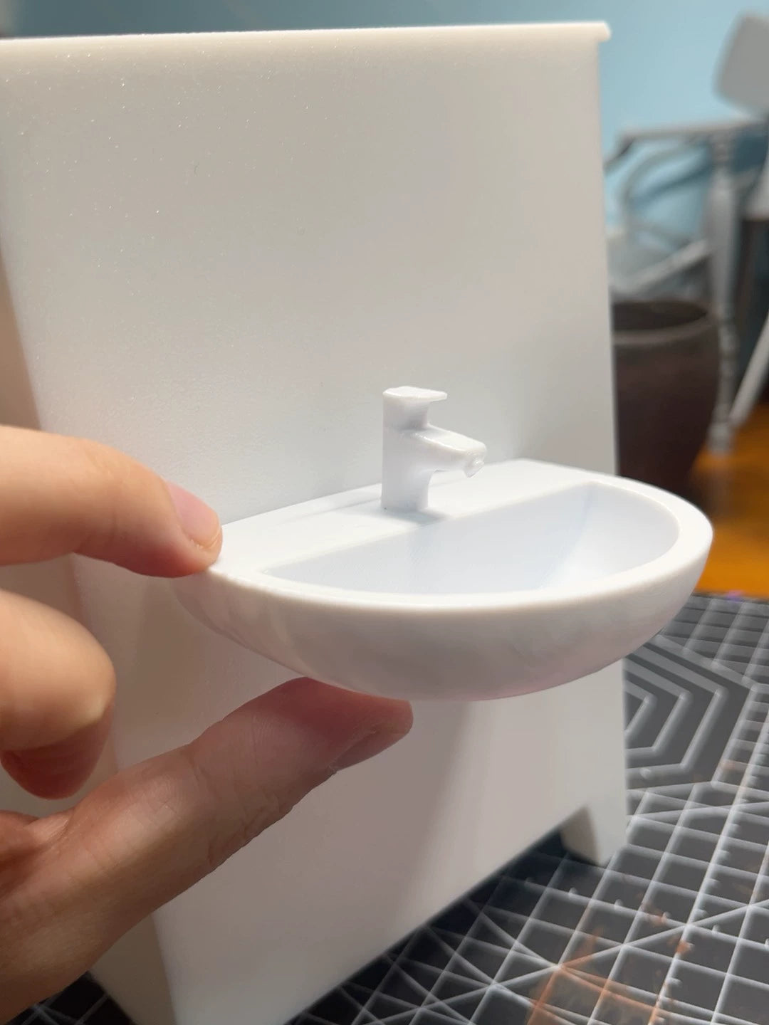 1:6 Scale Bathroom Sink Miniature Dollhouse White Model BJD Furniture