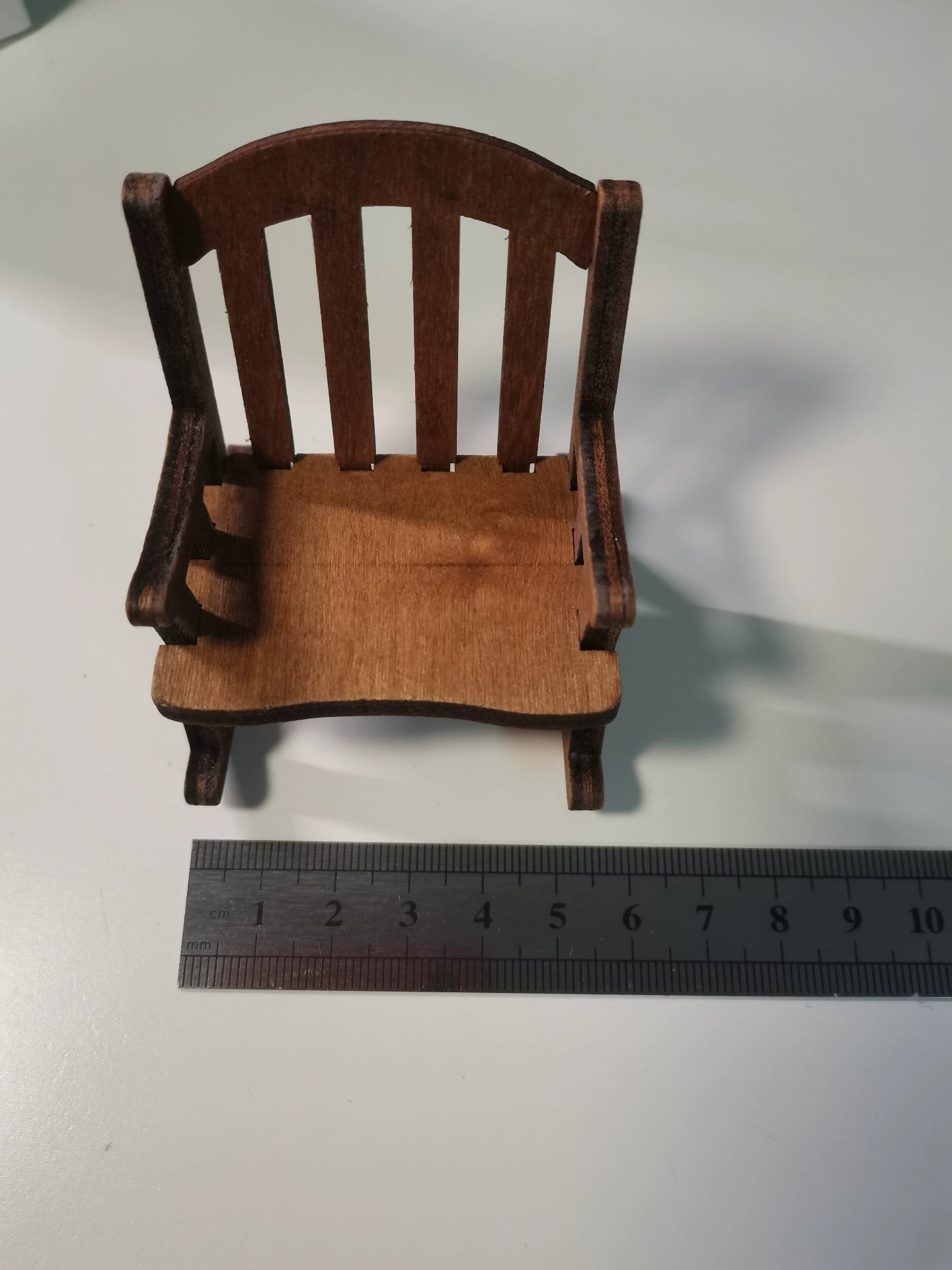 1:12 Scale Miniature Dollhouse Chair Walnut Color