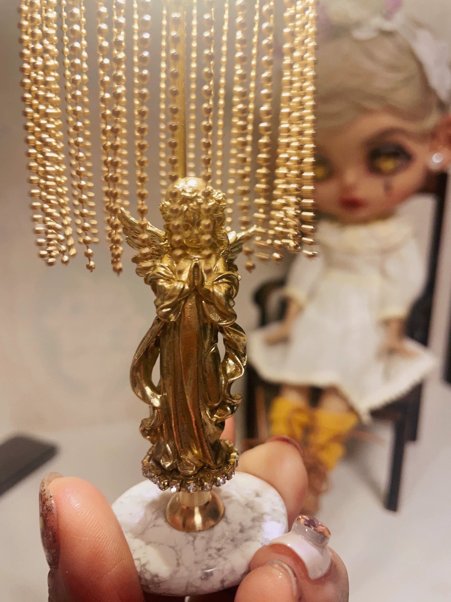 1:6 Scale Vintage Angel Floor Lamp With Remote Miniature Dollhouse Lighting For Blythe Dolls