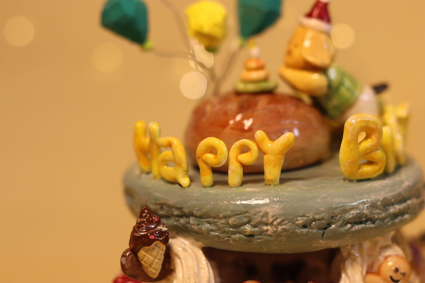 1:12 Scale Miniature Macaron Shop Birthday Puppy Dollhouse Scene