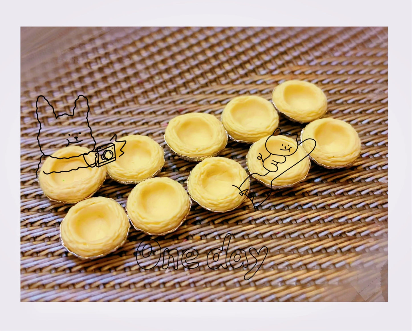 1:12 Scale Miniature Egg Tart With Tart Shell Dollhouse Food Accessory