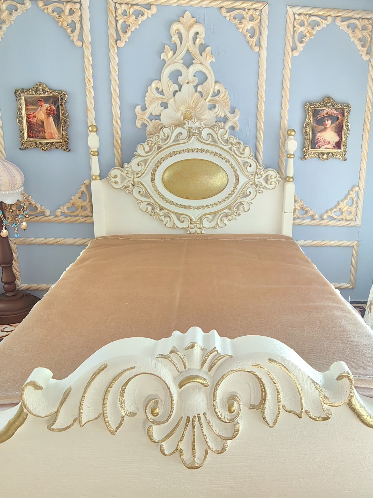 Lit miniature à l'échelle 1:6 pour maison de poupée BJD, meubles et accessoires de scène miniatures