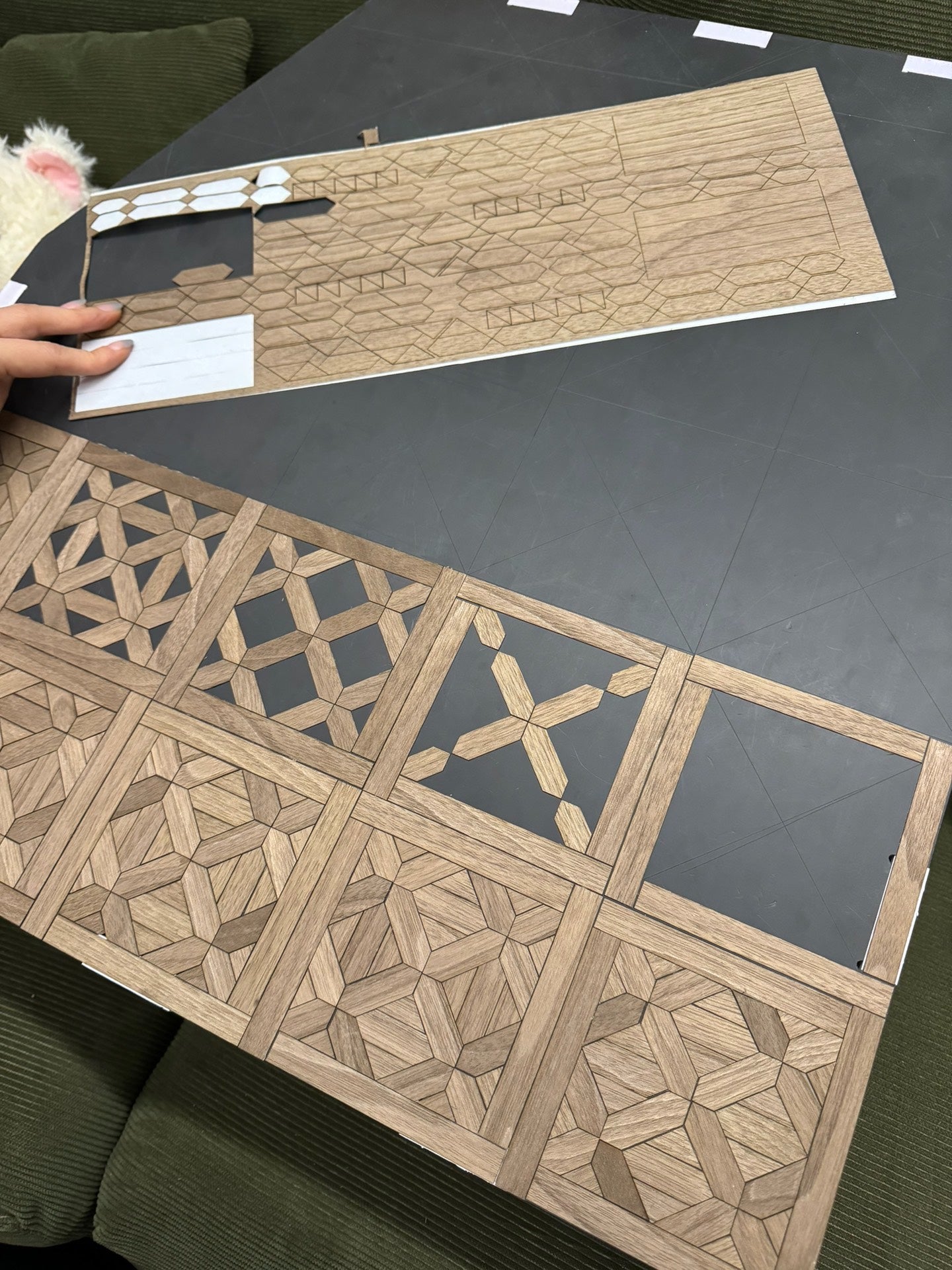 Kit de materiales para suelo de parquet para casa de muñecas