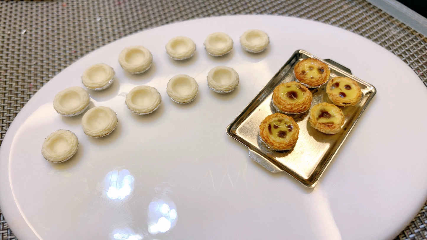 1:12 Scale Miniature Egg Tart With Tart Shell Dollhouse Food Accessory