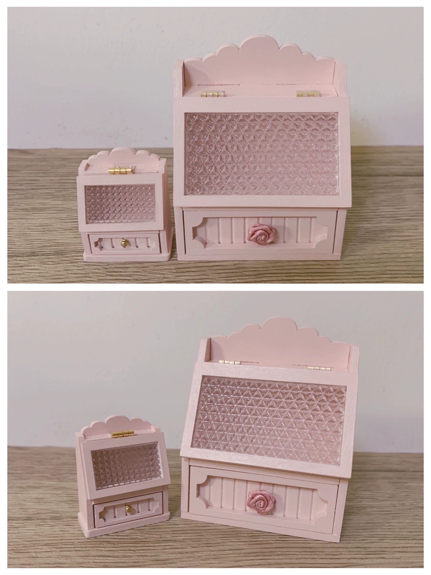 1:6 Scale 1:12 Scale Wooden Cabinet Dollhouse Furniture Miniature Storage Box For Blythe Dolls