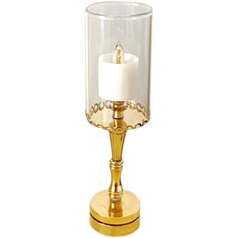 Bougeoir en verre LED pour maison de poupée miniature à l'échelle 1:6, accessoire de décoration de table romantique pour BJD Blythe