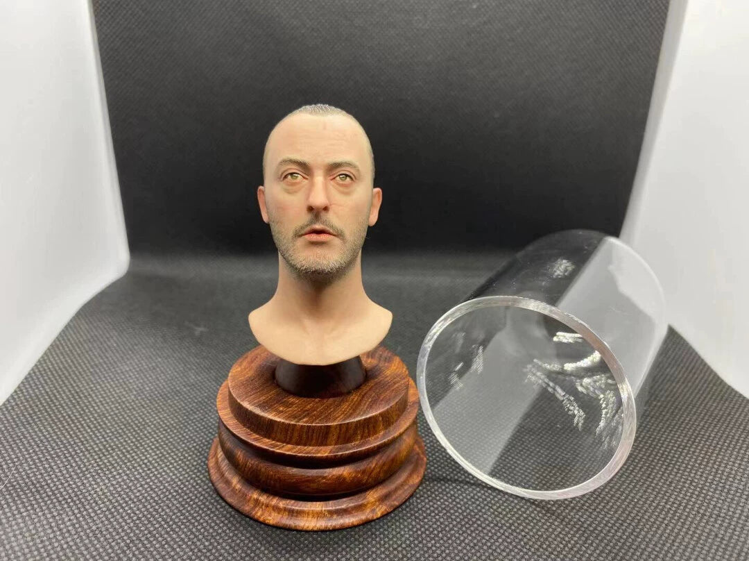 1:6 Scale Action Figure B13 Head Sculpture Display Stand With Quartz Glass Case Custom Miniature
