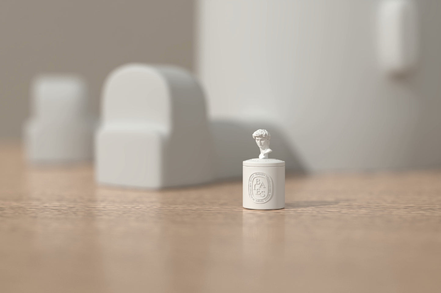 Estatua de David en miniatura a escala 1:12, juguete, taza de aromaterapia, tarro de almacenamiento con tapa
