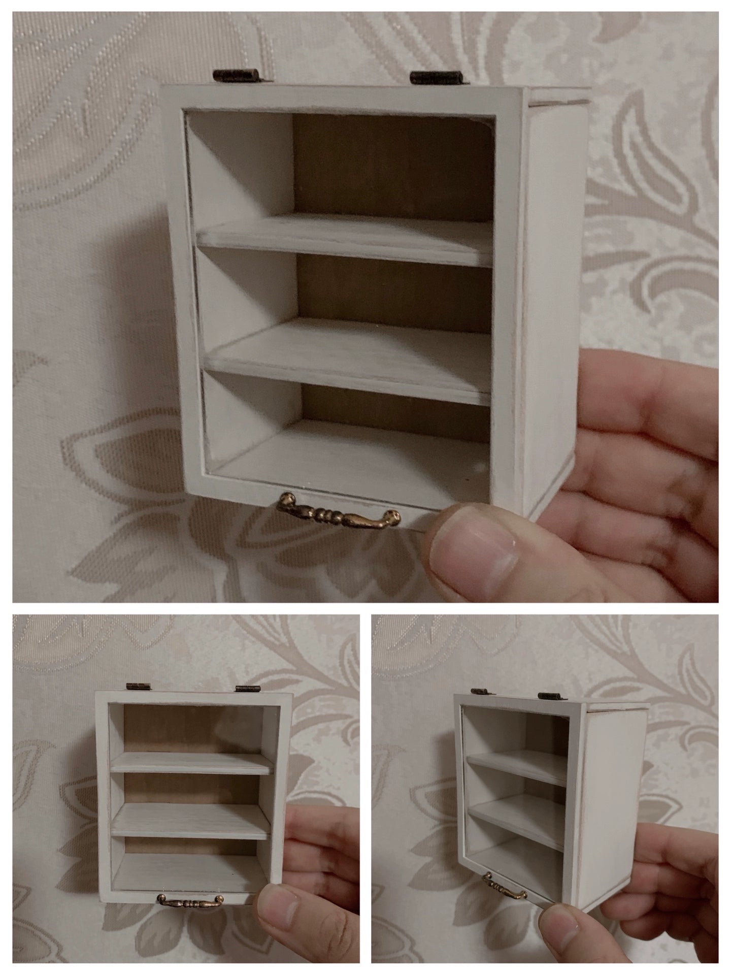 1:12 Scale Miniature Wooden Bread Cabinet Bakery Display Dollhouse Furniture Vintage Retro Miniature