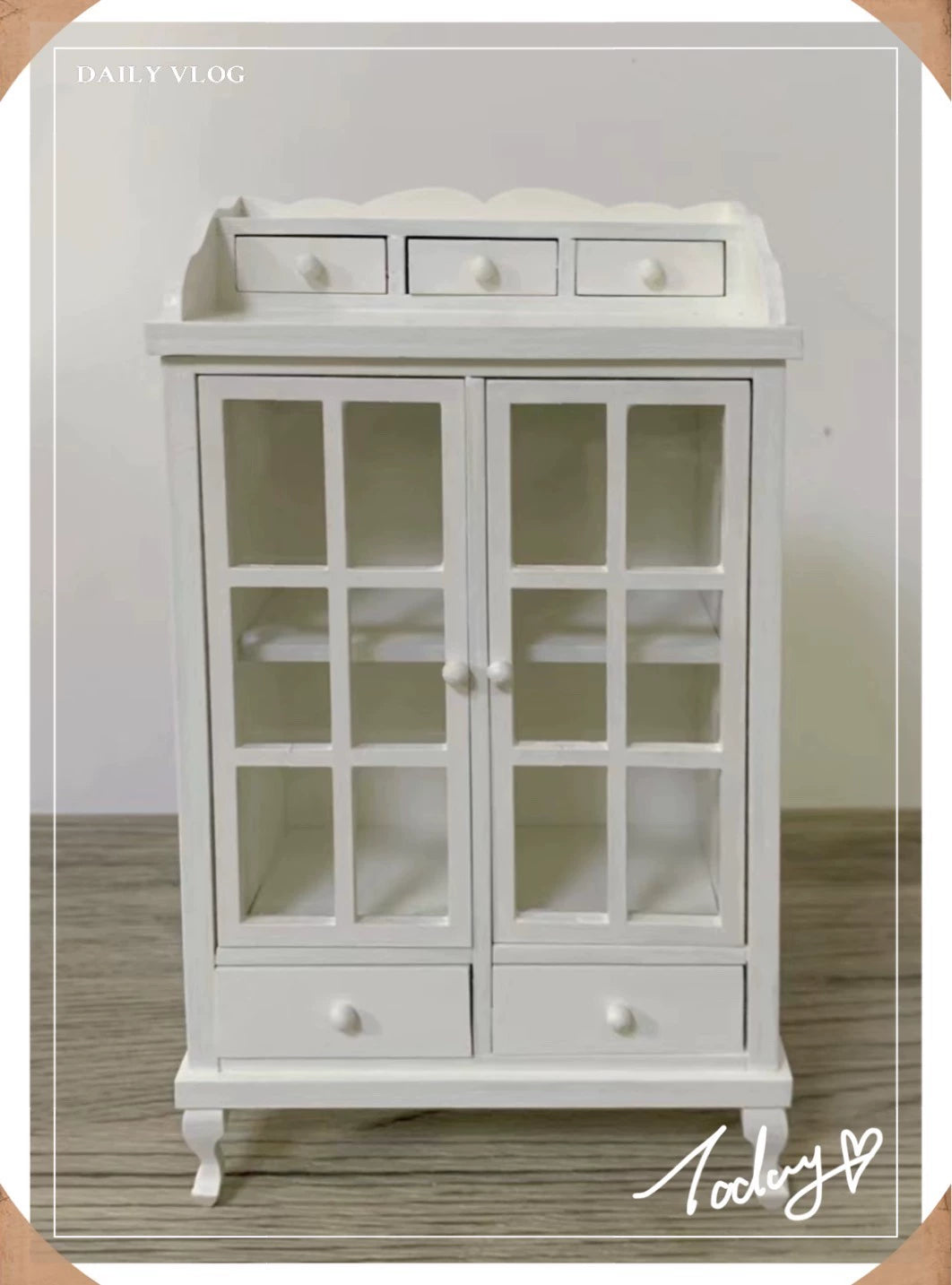 1:6 Scale 1:12 Scale Miniature Dollhouse Furniture Wooden Cabinet Wardrobe Sideboard Vintage Style