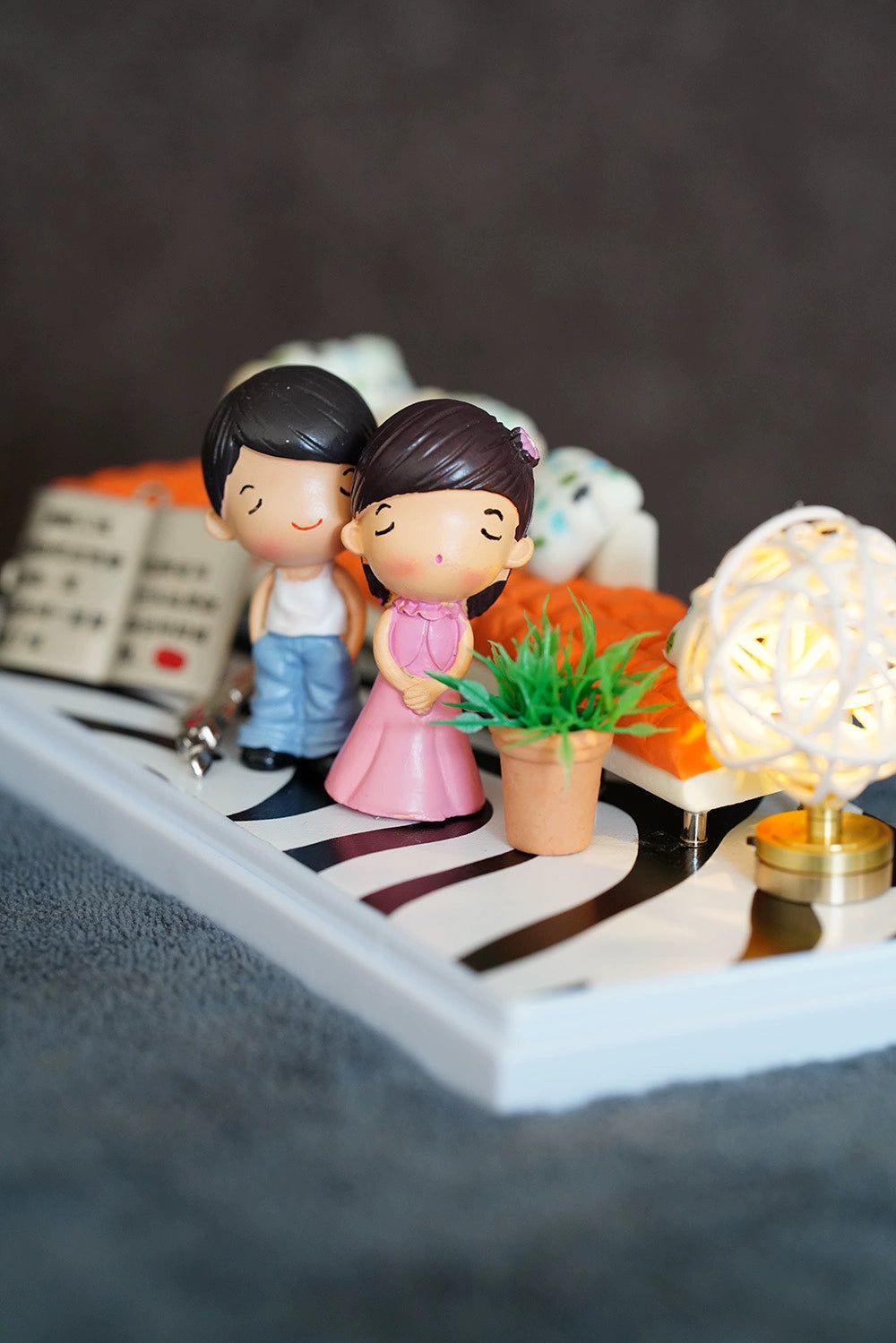 1:12 Scale Miniature Love Contract Scene Box Set Romantic Gift For Valentine's Day Anniversary Dollhouse Decor