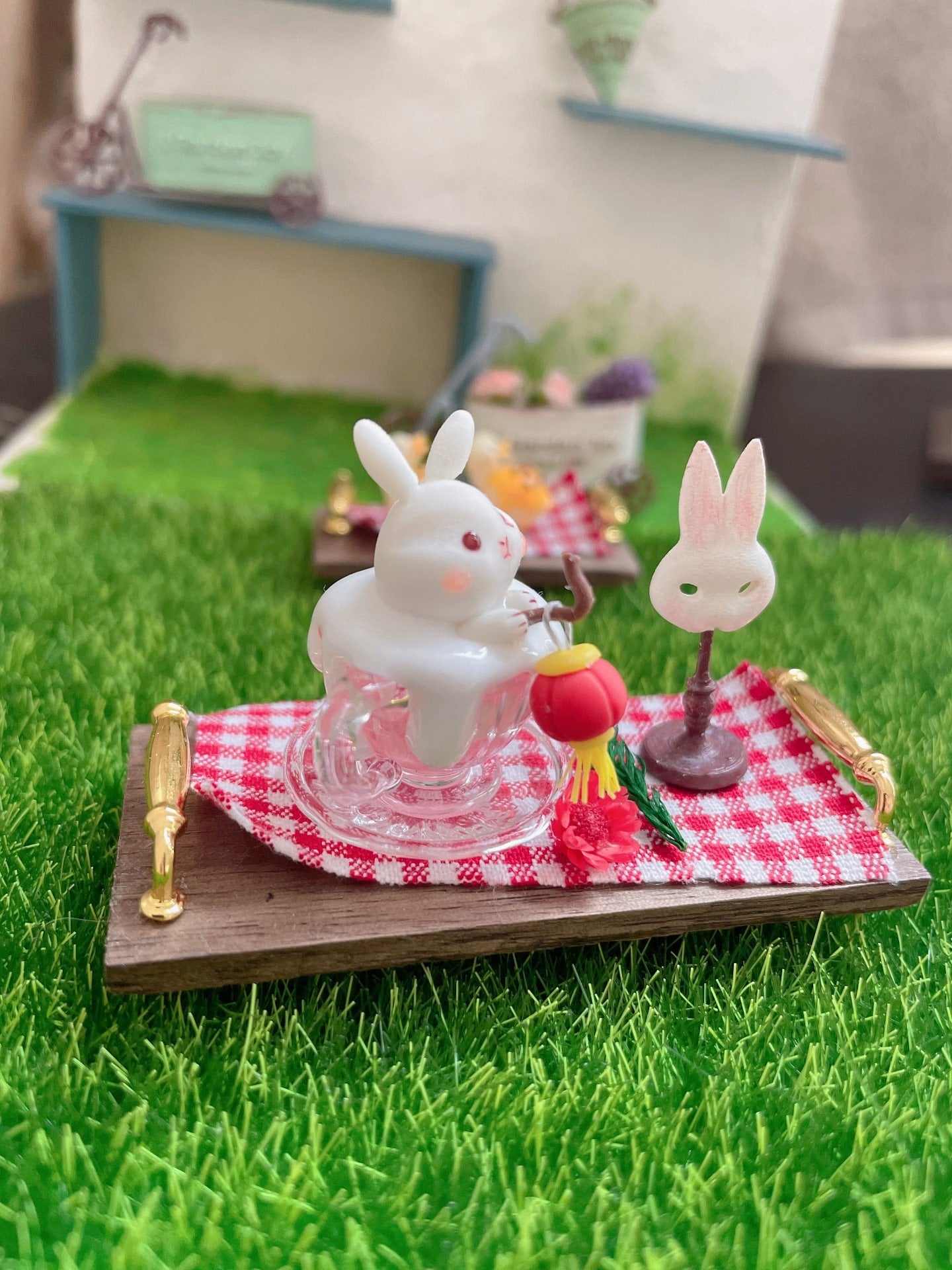 Tasse de lapin miniature en argile à l'échelle 1:12 pour maison de poupée, pâtisserie, scène, nourriture miniature, accessoire de jeu