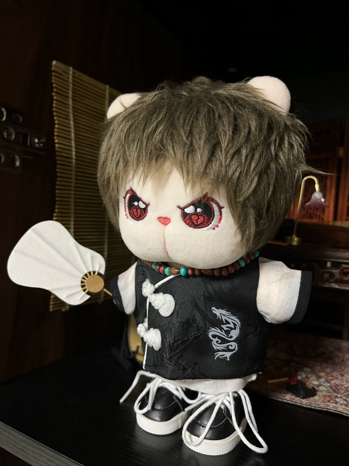 Échelle 1:12 BJD Blythe Collection d'éventails chinois miniatures Accessoires pour maison de poupée Coton Style campagnard