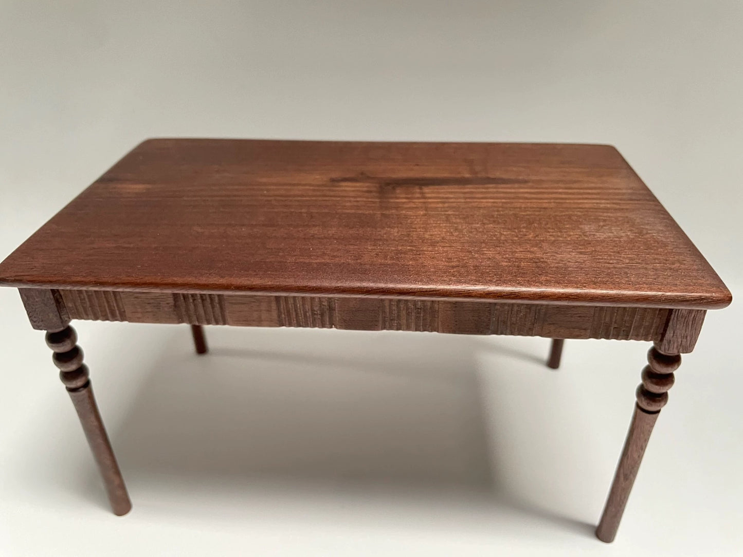1:6 Scale Walnut Dining Table Miniature Dollhouse Furniture