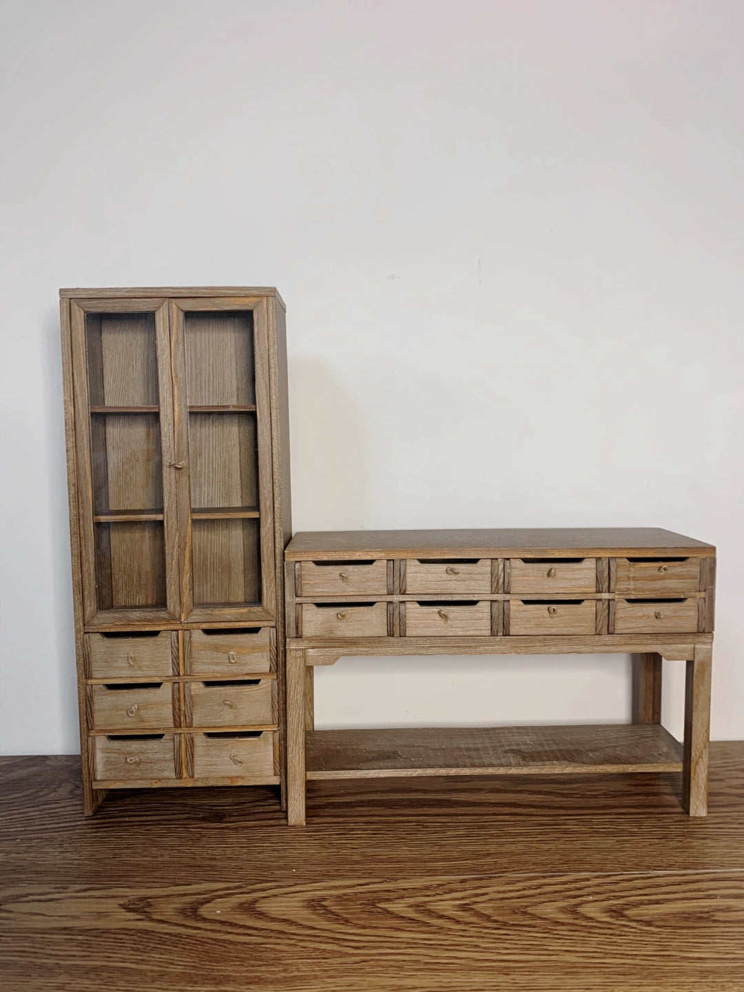 1:6 Scale Vintage Distressed Wooden Cabinet Bookshelf Sideboard Miniature Dollhouse Furniture For Blythe Dolls