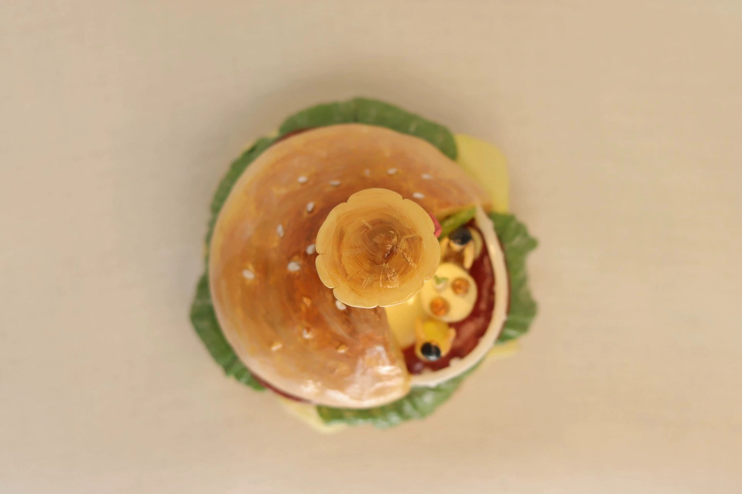 1:12 Scale Miniature Hamburger Shop Polymer Clay Night Light Dollhouse Accessory