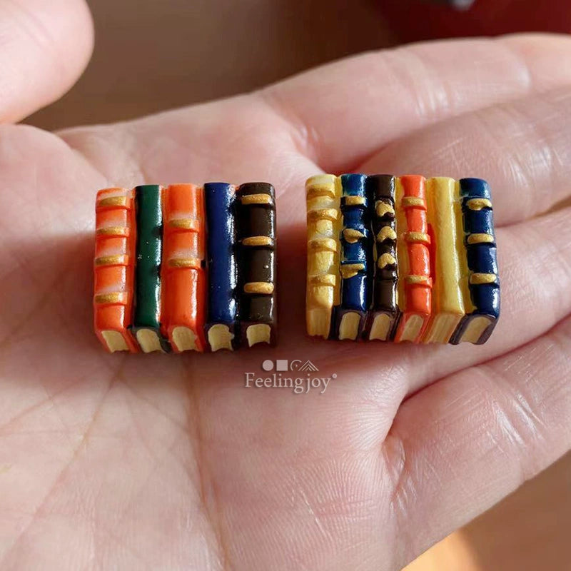 1:12 Scale Miniature Dollhouse Wooden Hand Painted Book Blocks BJD Furniture Accessories