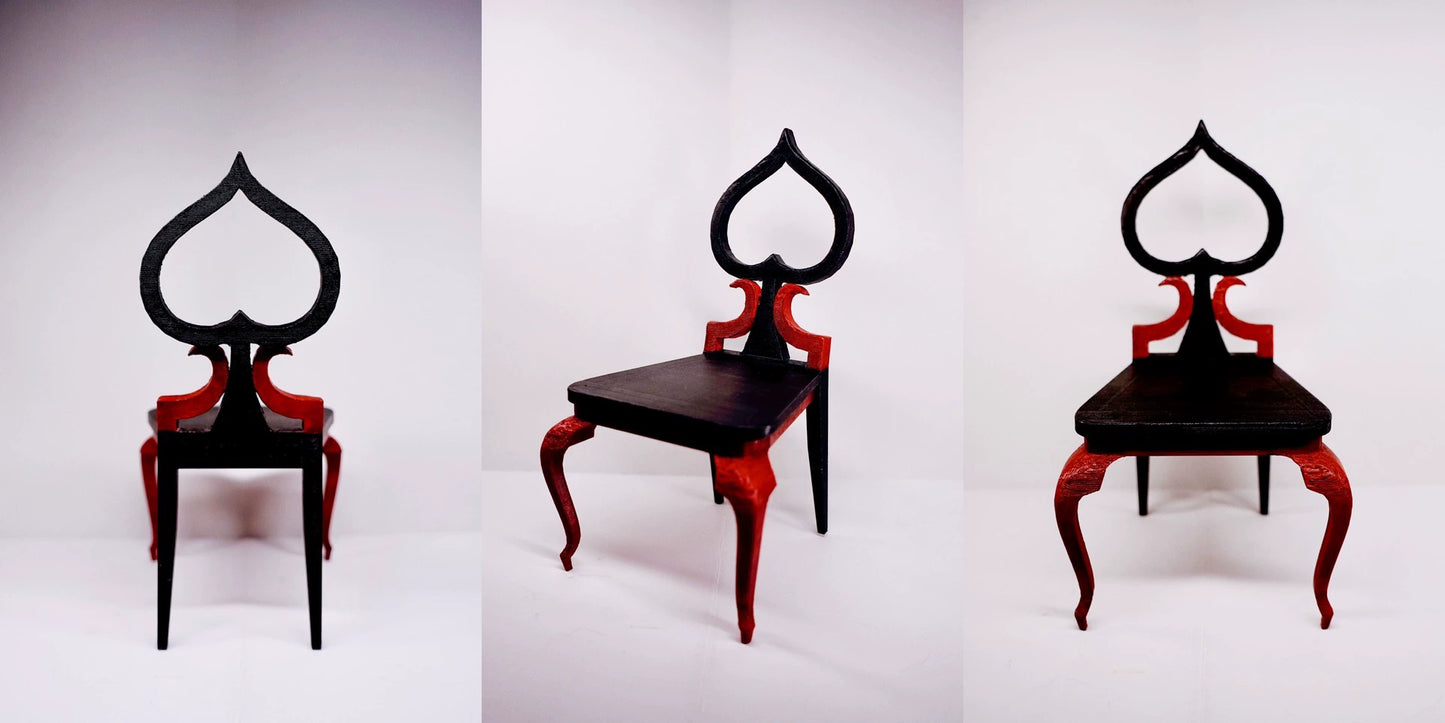 1:12 Scale Miniature Poker Chair Dollhouse Furniture Handmade