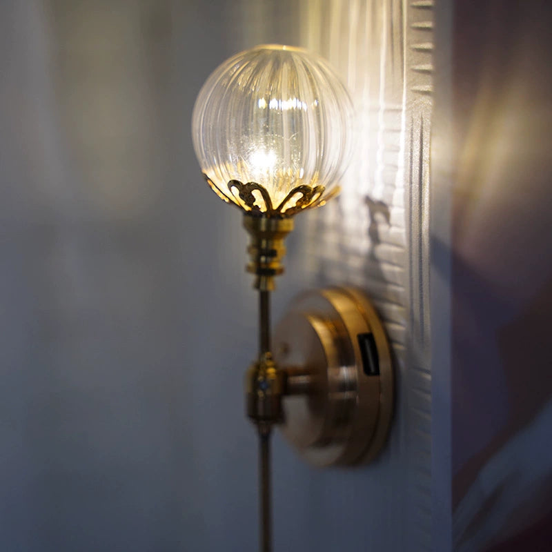 Lámpara de pared con bola de cristal para casa de muñecas en miniatura a escala 1:6, ideal para decoración BJD y Blythe.