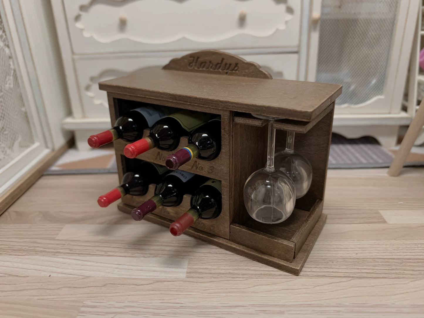 1:12 Scale Miniature Wine Rack Dollhouse Furniture For Living Room