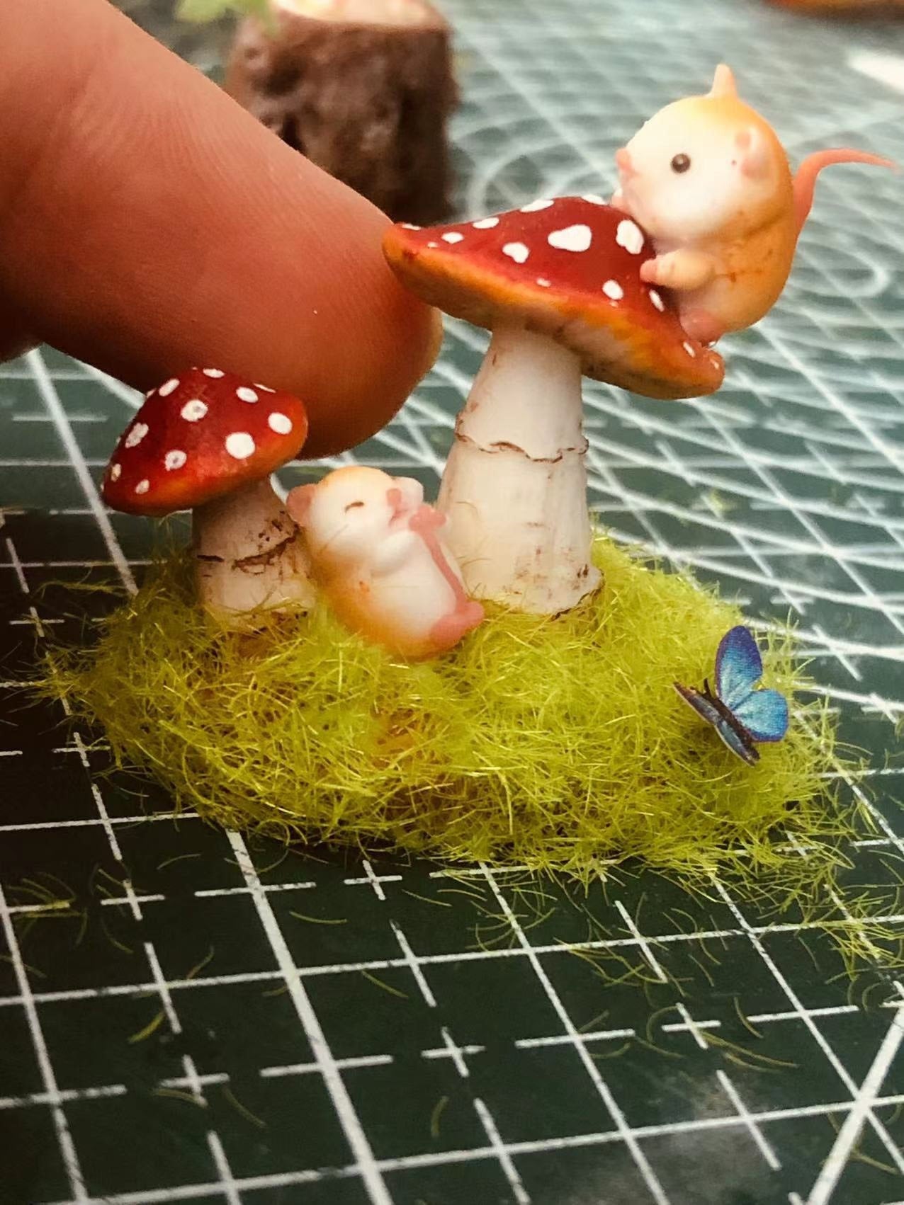 Hamster miniature en argile à l'échelle 1:12, maison de poupée, pâtisserie, scène, nourriture miniature, accessoires de jeu
