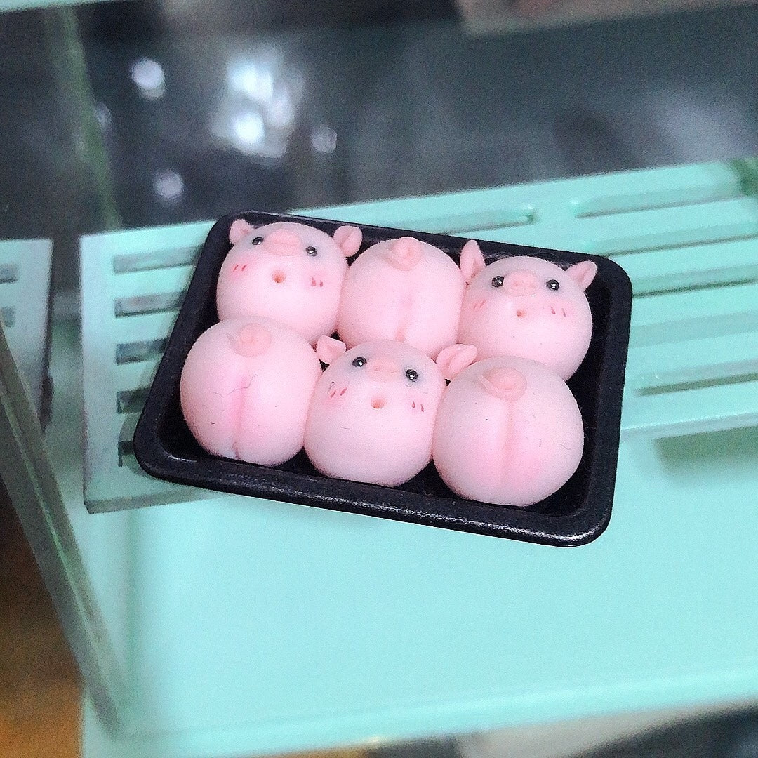 Cerdito de arcilla en miniatura a escala 1:12, juguete para apretar, accesorio para casa de muñecas