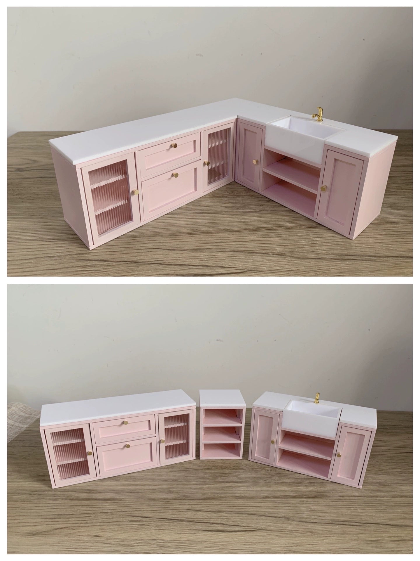 1:6 Scale Miniature Nordic Retro Furniture Set For Blythe Dollhouse Custom Handmade Sugar Candy Style