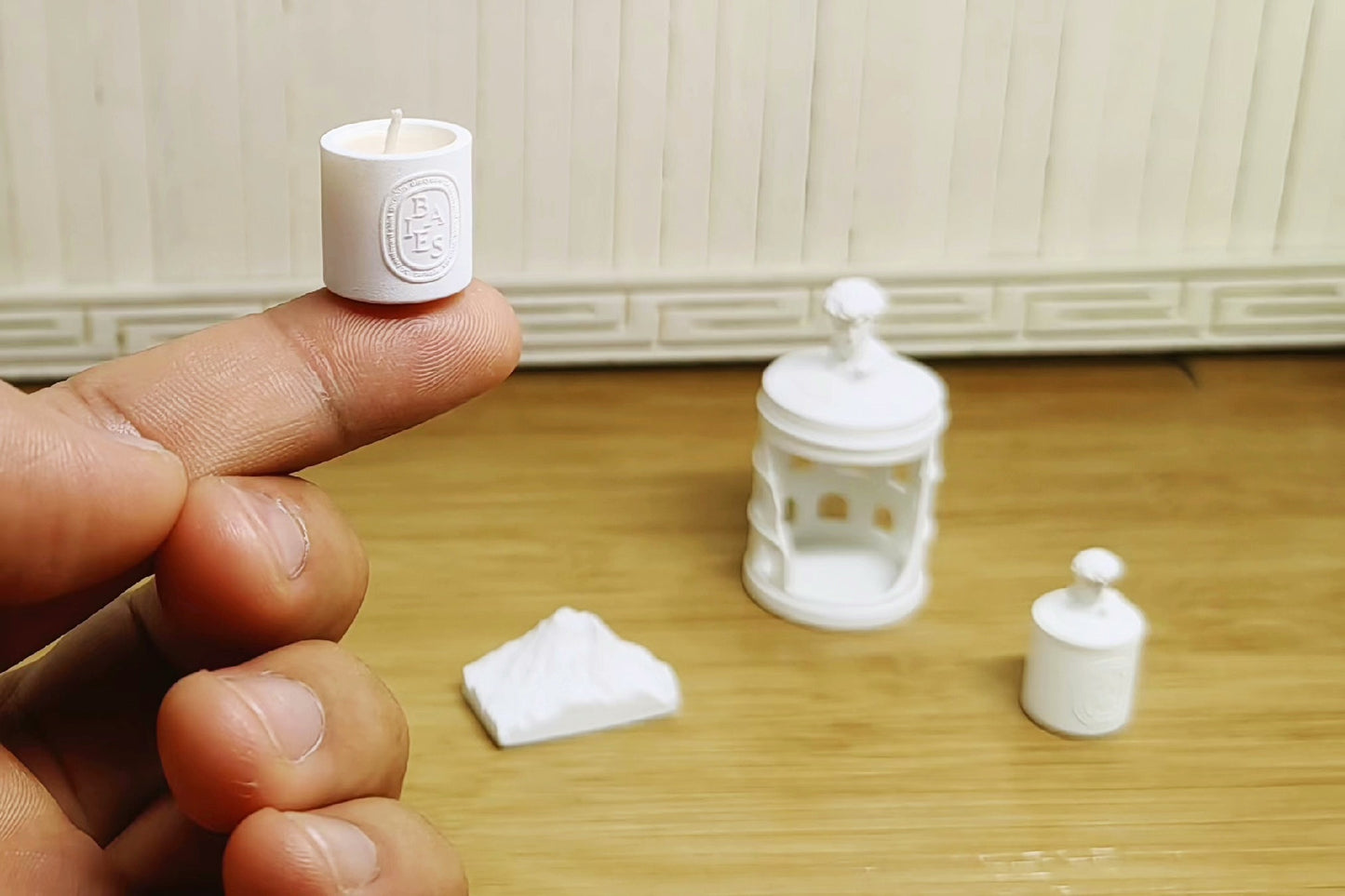 1:12 Scale Miniature Colosseum David Statue Snow Mountain Aroma Diffuser Stone Candle Holder Creative Home Decor Miniature Display