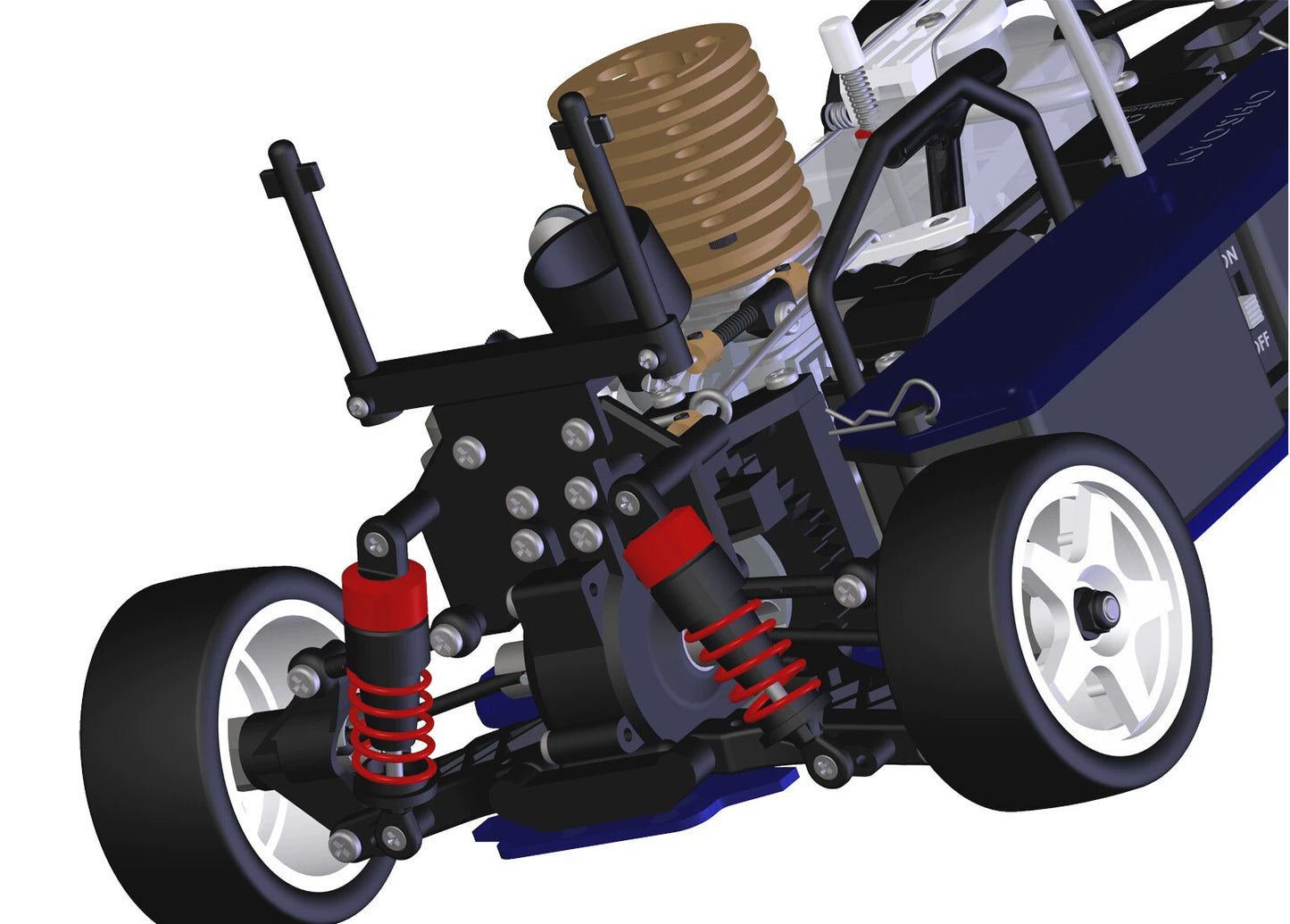 Archivos de modelos 3D de coches de carreras Kyosho Nitro a control remoto a escala 1:10, datos de planos