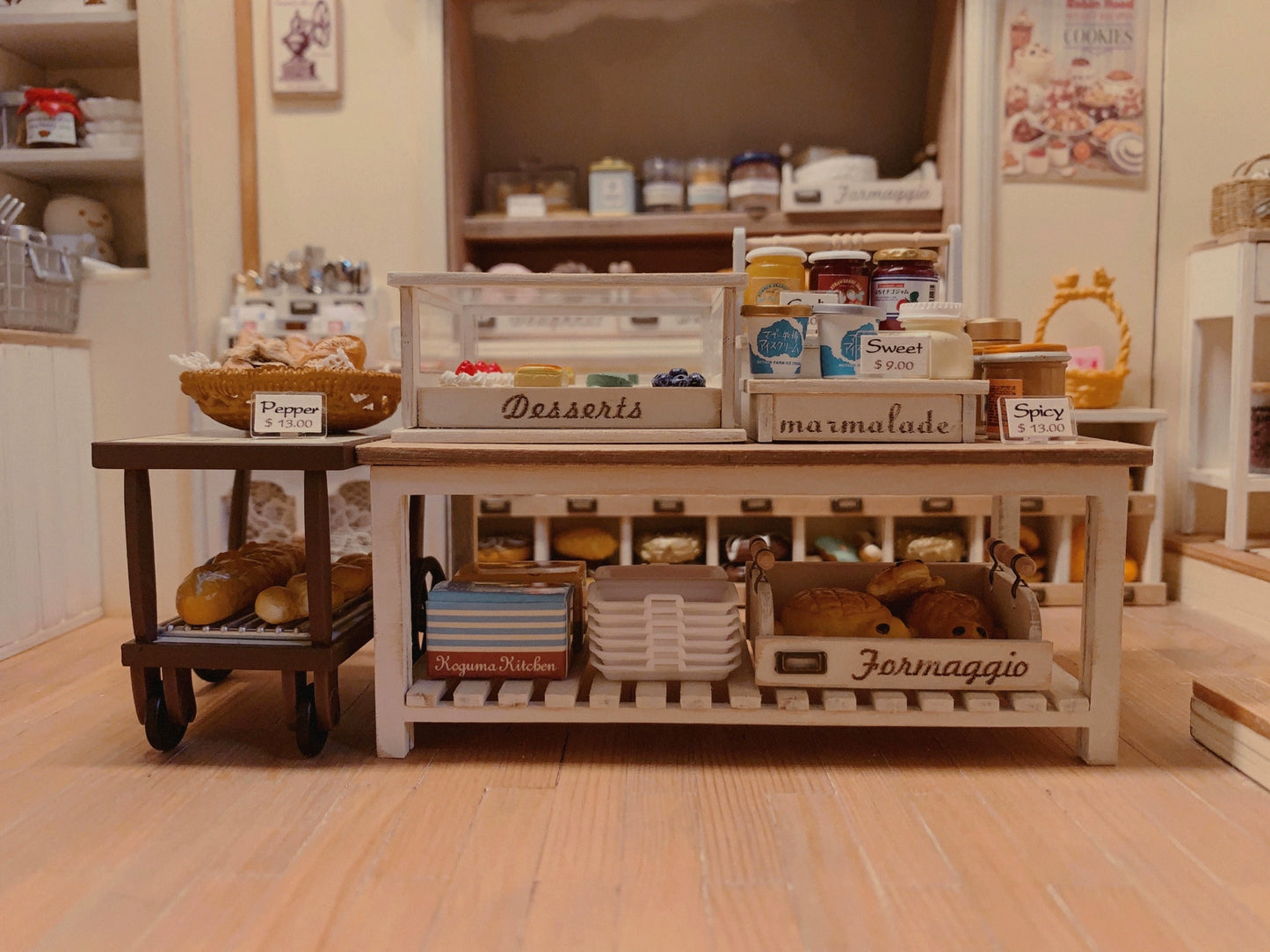 1:12 Scale Miniature Bread Basket Dessert Basket Miniature Dollhouse Furniture Retro Handmade