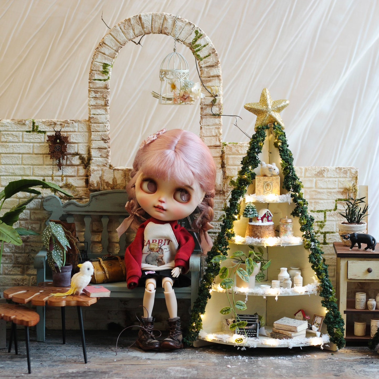 Kit de materiales para hacer un árbol de Navidad en miniatura