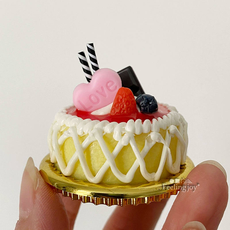 Gâteau miniature à l'échelle 1:6, dessert, modèle de poupée BJD, accessoire alimentaire miniature