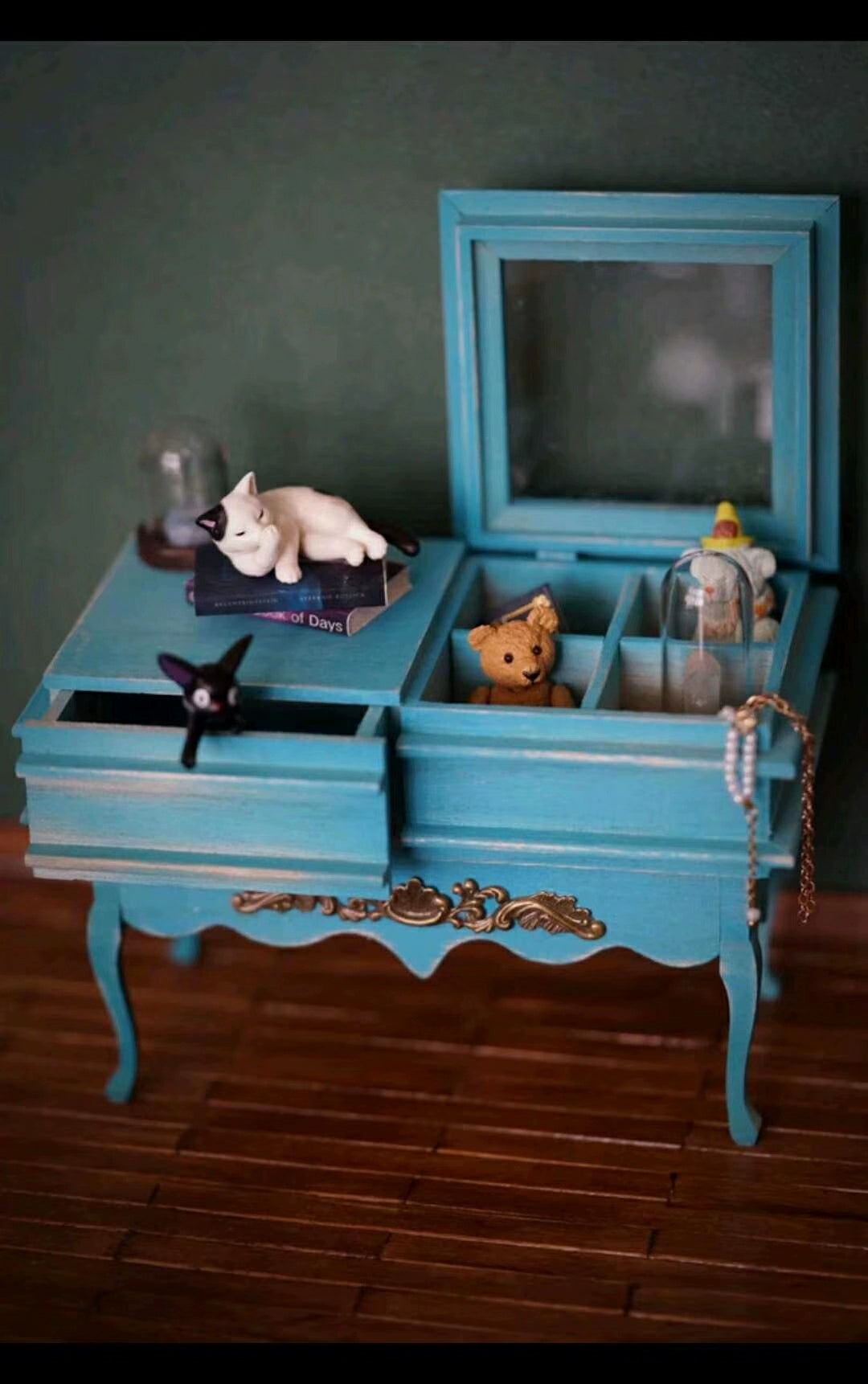 Meuble miniature pour vitrine de poupées à l'échelle 1:6